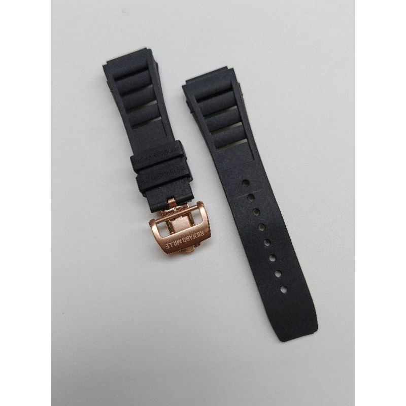 Tali Jam Tangan Richard Mille Model pen Hitam Buckel Rose gold