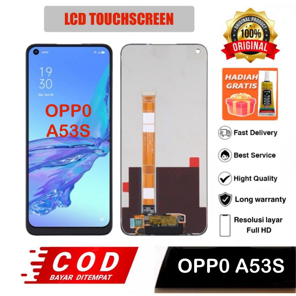 LCD TOUCHSCREEN OPPO A53S FULLSET ORIGINAL + LEM