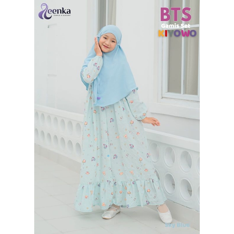 ready siap kirim gamis anak kiyowo bts by leenka 5-13y