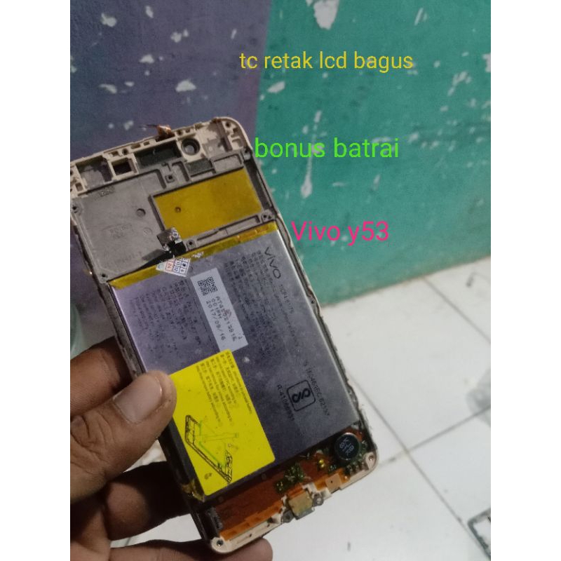 lcd Vivo y53 tc retak lcd bagus bonus batrai