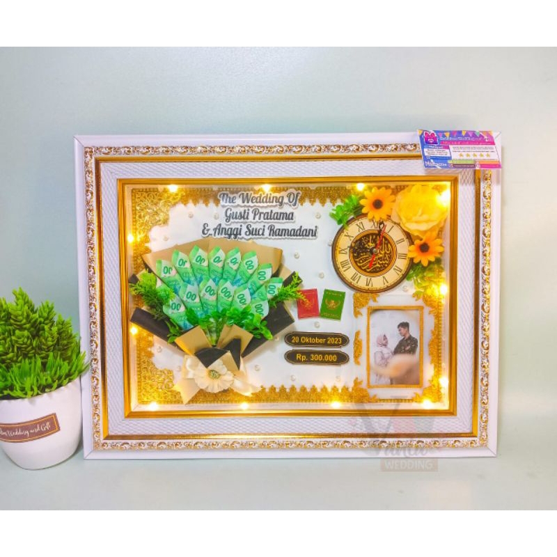 Mahar Pernikahan Buket / Mahar Pernikahan Foto/ Bingkai Mahar Jam