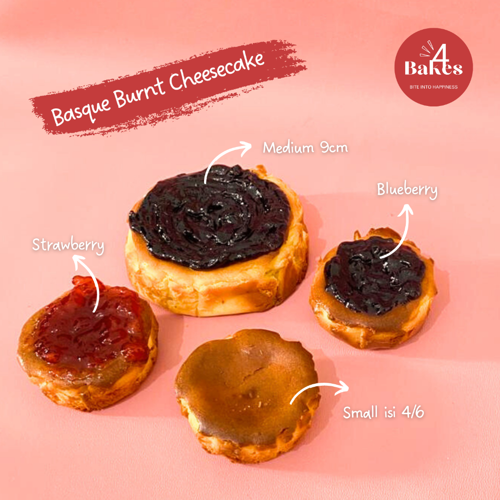 Premium Basque Burnt Cheesecake Blueberry/Strawberry (medium/small) 4bakes