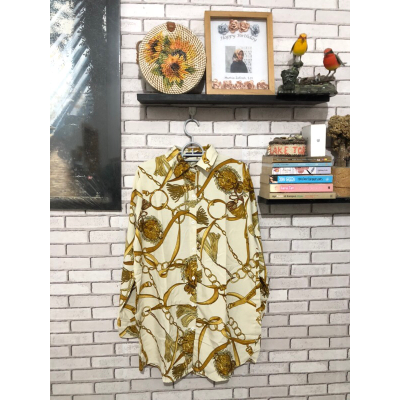 blouse kemeja vintage rantai bigsize oversize