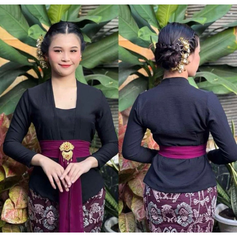 Kebaya Bed Polos Lengan Panjang , kebaya kutubaru