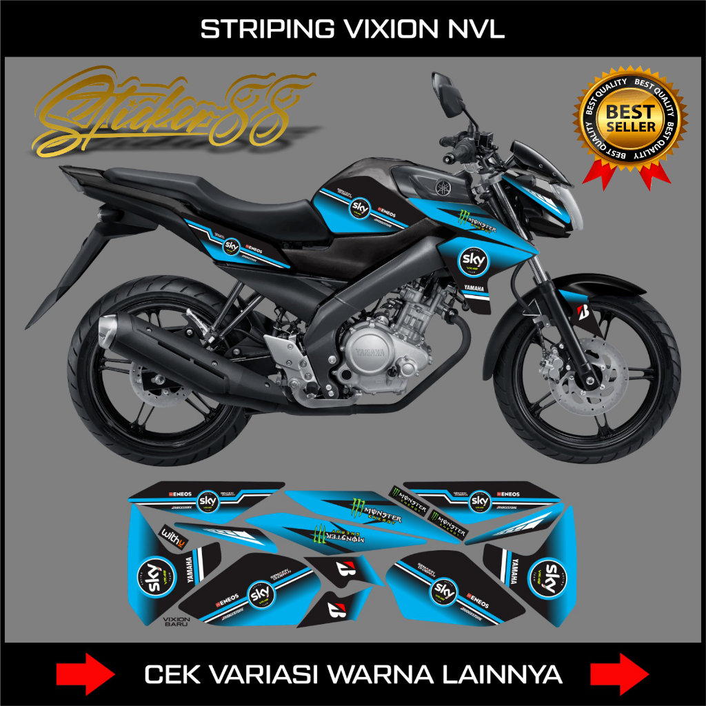 STRIPING DECAL FULLBODY YAMAHA VIXION NVL GRAFIS / AKSESORIS BODY MOTOR VIXION NVL GRAFIS / DECAL FU