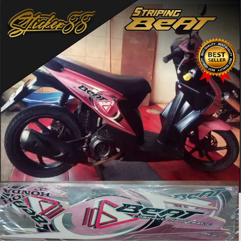 STRIPING ORI HONDA BEAT KARBU 2009-2012 / STRIPING LIST BEAT KARBU / AKSESORIS HONDA BEAT KARBU