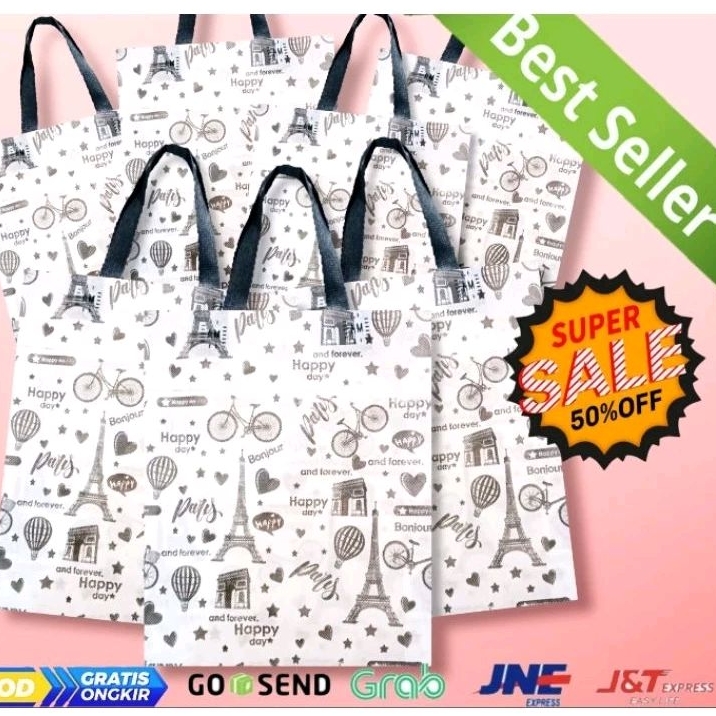 

Tas Goodie Bag /Tas Spundbond Motif /Tas Kain Motif PARIS