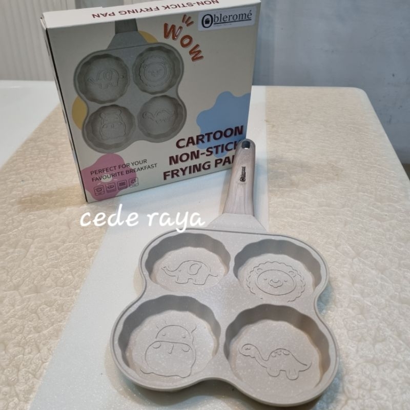 omelette frypan oblerome mini martabak cake pan 4 lobang granite beige