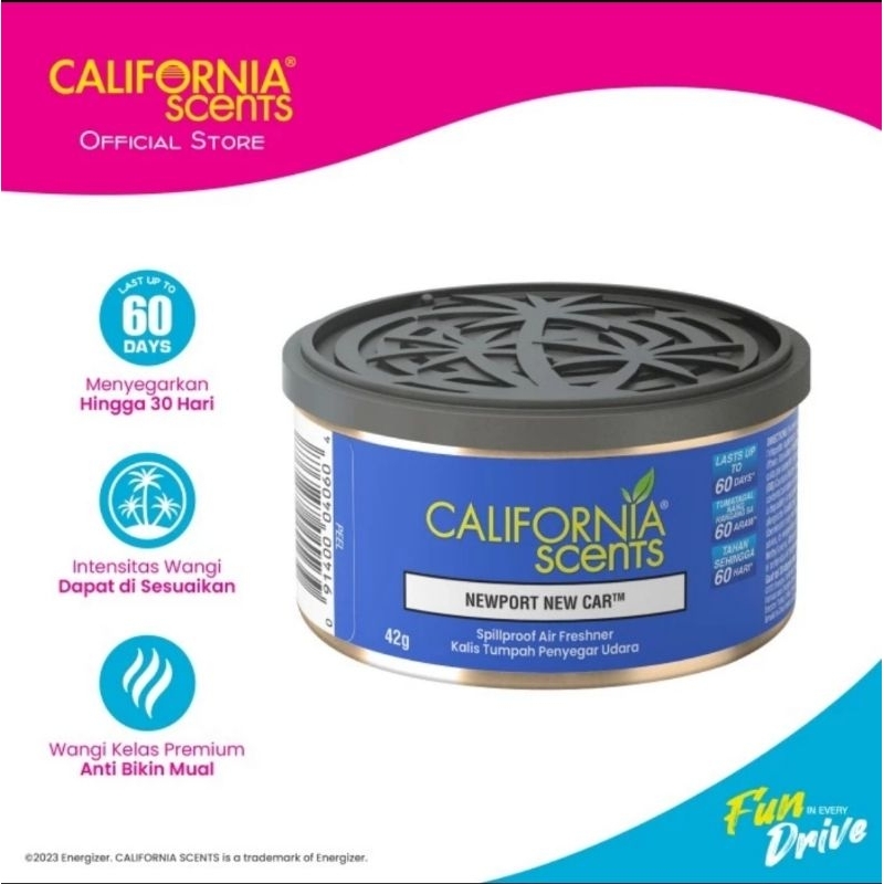 California Scents Spillproof New Port New Car serbuk kayu parfum pengharum penyegar ac mobil ruangan