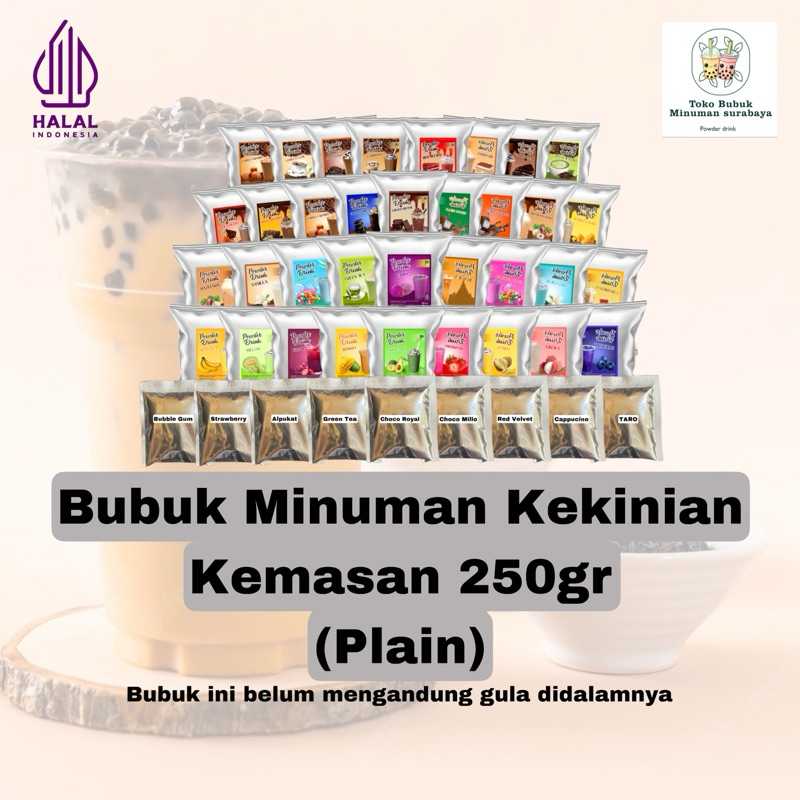 

Bubuk Minuman Rasa 250gr Bubuk Minuman Kekinian Bubuk Boba Powder Drink