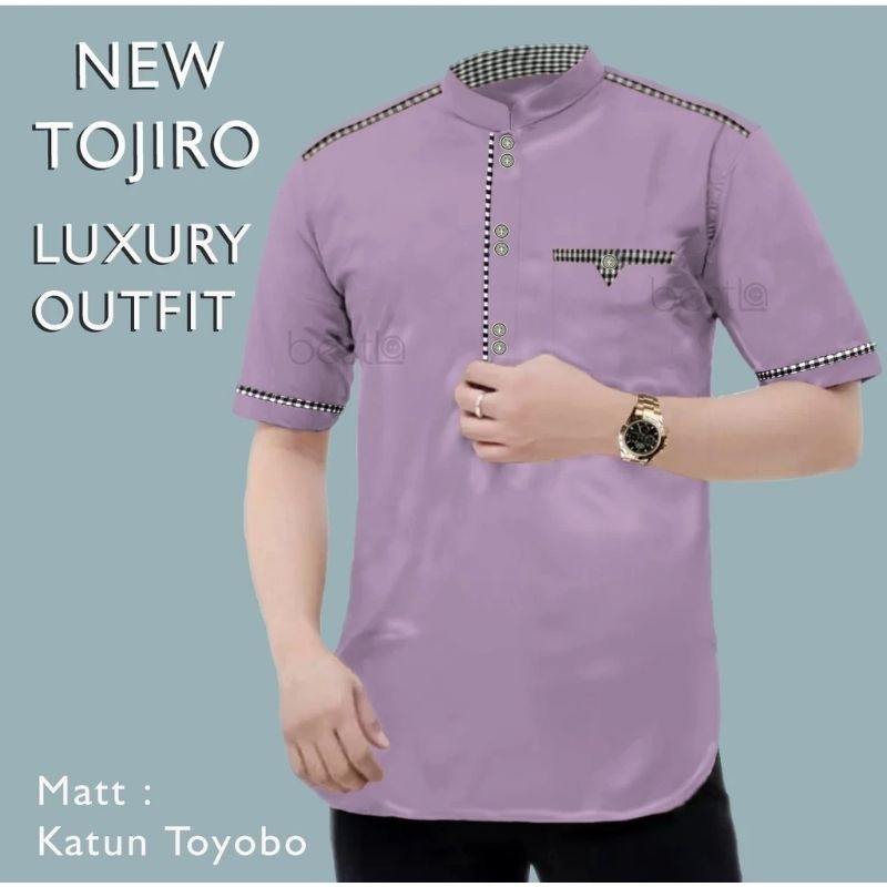 Koko Hamzah - Baju Koko Kemeja Kurta Qurta Khurta Pria Laki Arab Muslim Lengan 3/4 Ukuran M L XL XXL