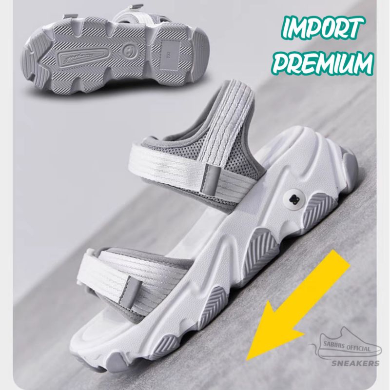 sendal sandal selop slop ksut gunung remaja dan anak perempuan cewek tanggung warna abu abu hak sole