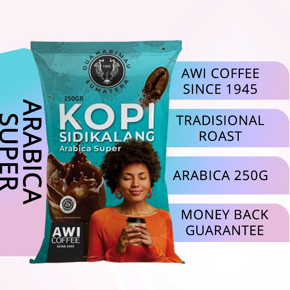 

NWE818 SUPER DISKON Awi Kopi Sidikalang Arabica Super 25Gr Bubuk Coffee Powder Kopi Tradisional Medan