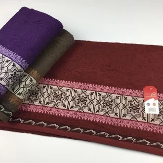 Handuk MERAH PUTIH BESAR Motif Uk 70 x 140 cm - Handuk Mandi Dewasa Bagus .