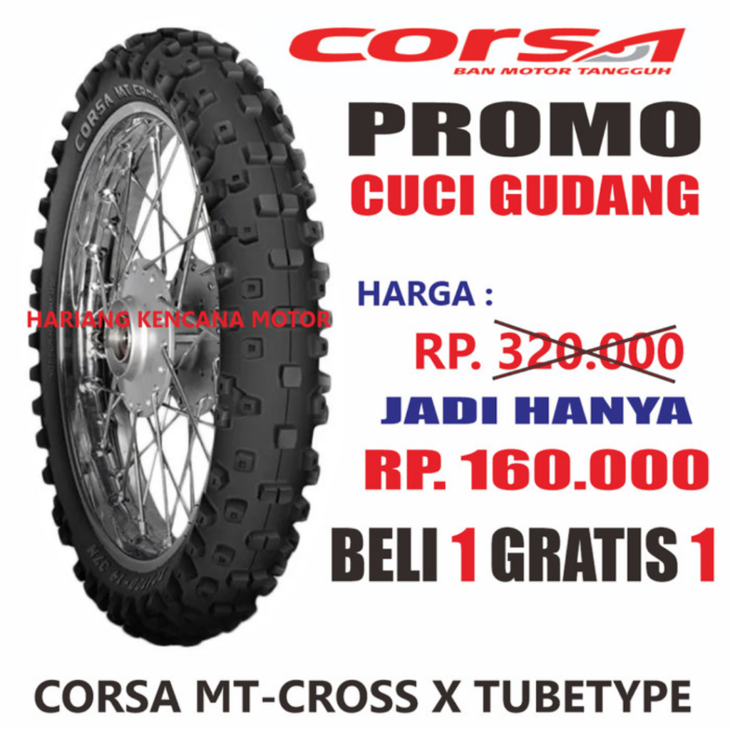 Ban Motor Trail Murah CORSA MT-CROSS 70/100-14 Scooter Matic Tubetype Original Ring 14
