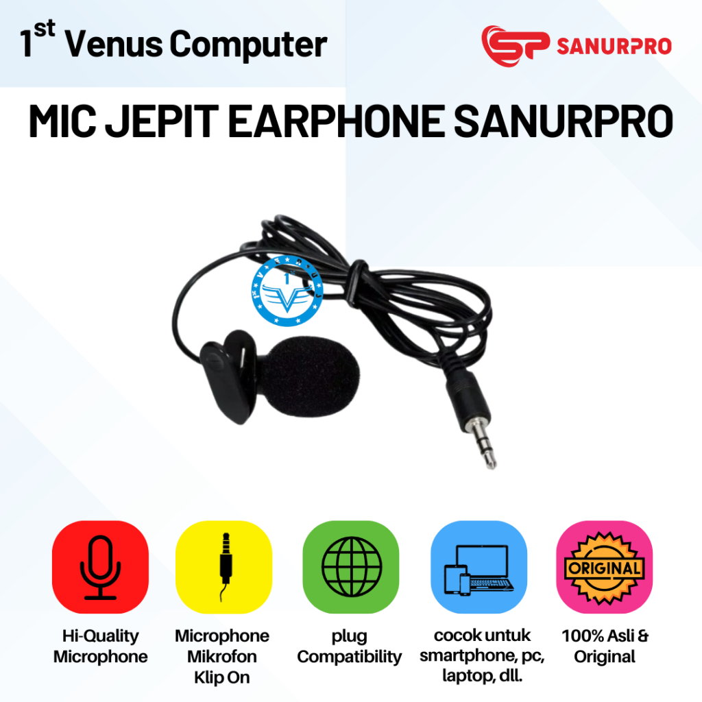 MIC JEPIT EARPHONE SANURPRO / MICROPHONE / MIC YOUTUBERS / HED26-SAN