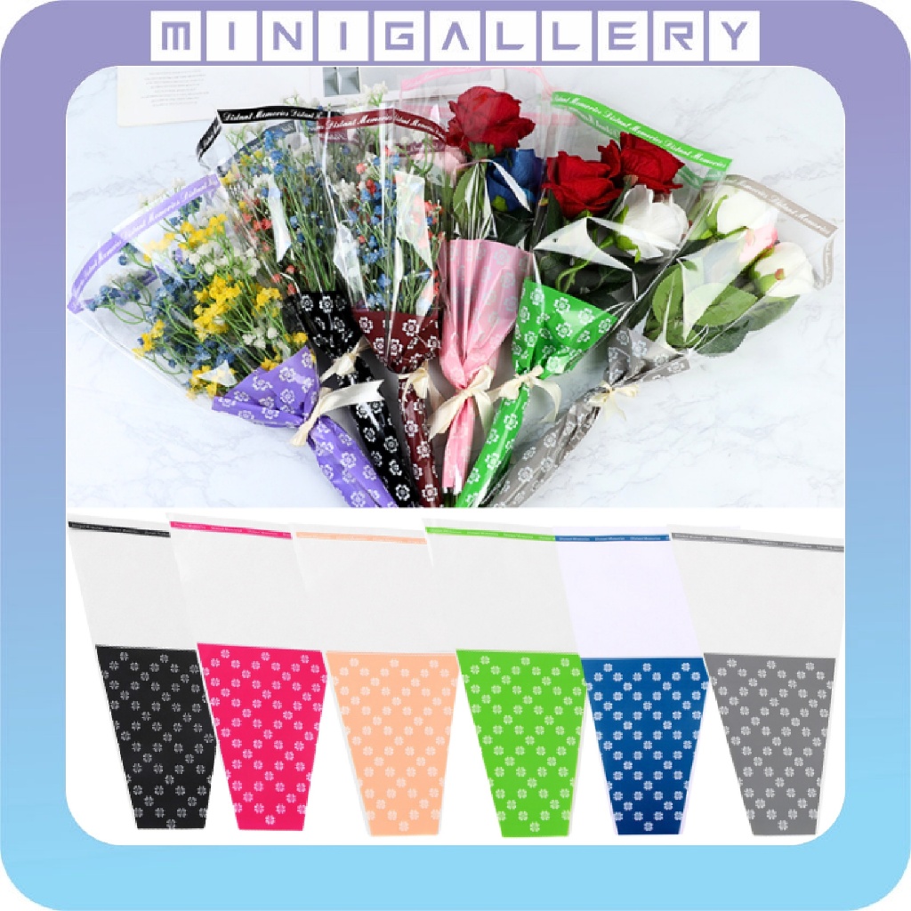 

20 LEMBAR Wrapping Plastik Mini Buket Bunga Mawar Single Rose KB6154