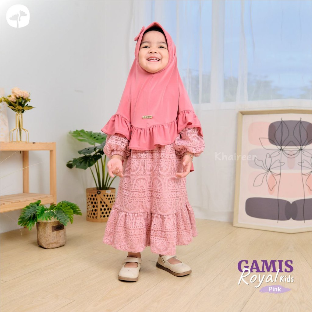 KHAIREEN Gamis Royal Kids (0-10 tahun) Gamis Anak Setelan Hijab Gamis Brokat Anak Baju Muslim Anak