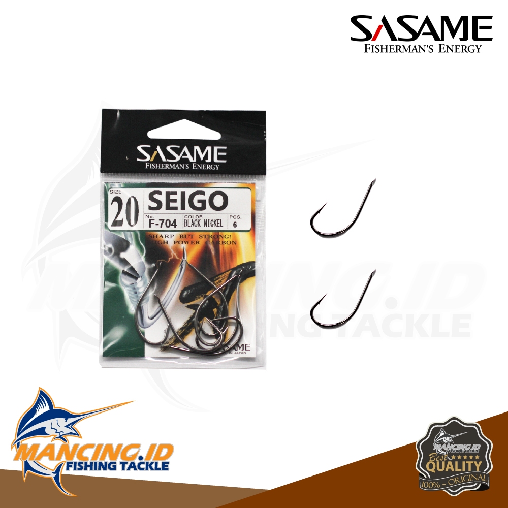 Sasame SEIGO F-704 Carbon Hook Kail Pancing Tanpa Lubang Atau Flat Made In Japan