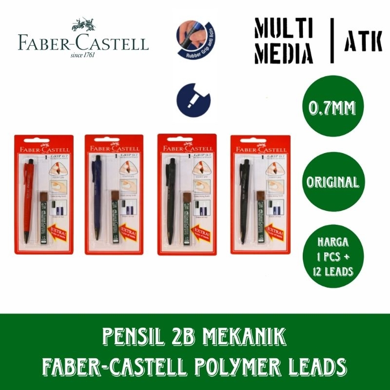 

FABER-CASTELL MECHANICAL PENCIL 0.7 OPAQUE BLISTER / PENSIL MEKANIK + REFILL