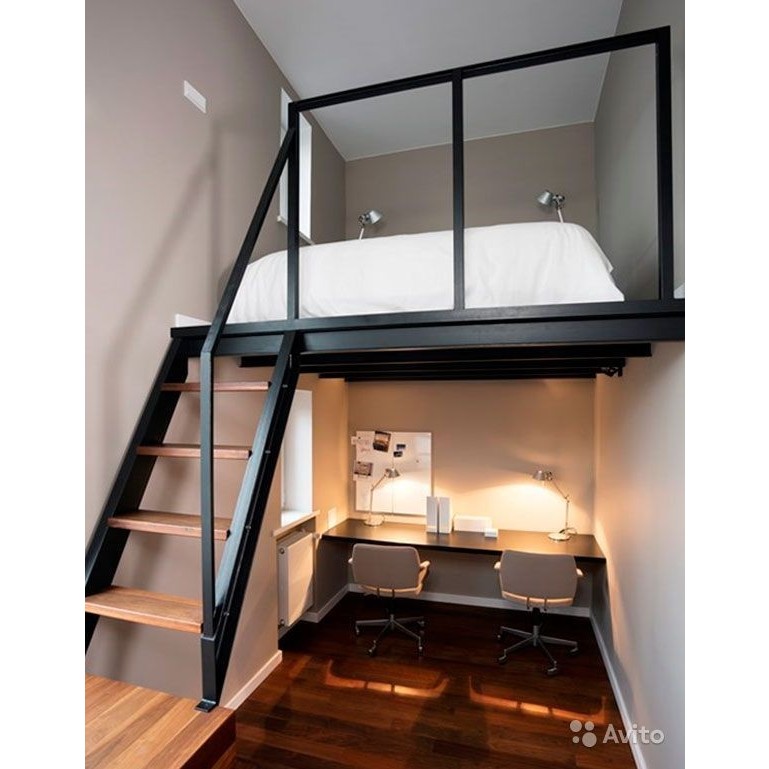 mezzanine minimalis tangga kayu