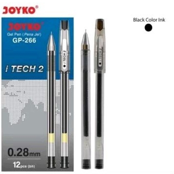 

Gel Pen JOYKO GP-266 iTech ukuran 0.28 Hitam (12pcs)