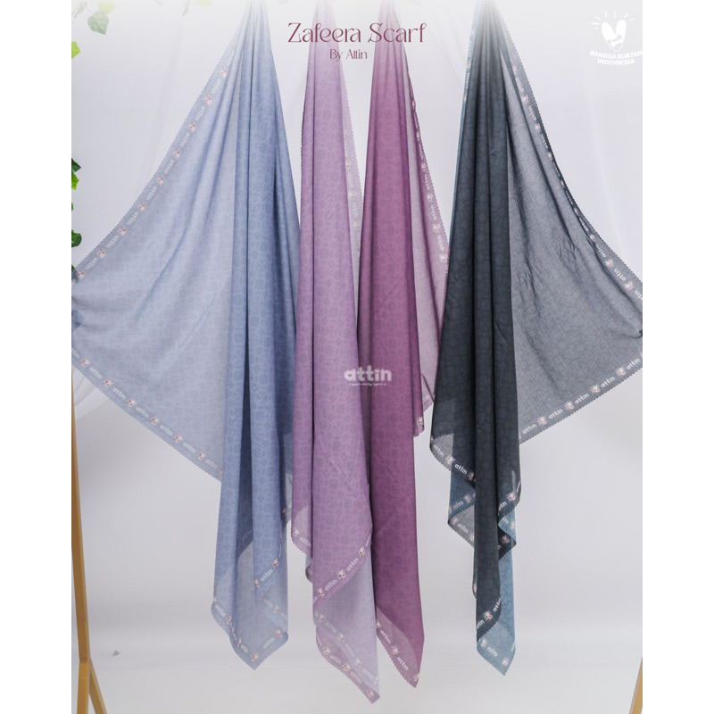 Zafeera Scraft EXCLUSIVE by Attin - Hijab Kom segiempat Jilbab Dewasa Jumbo branded premium