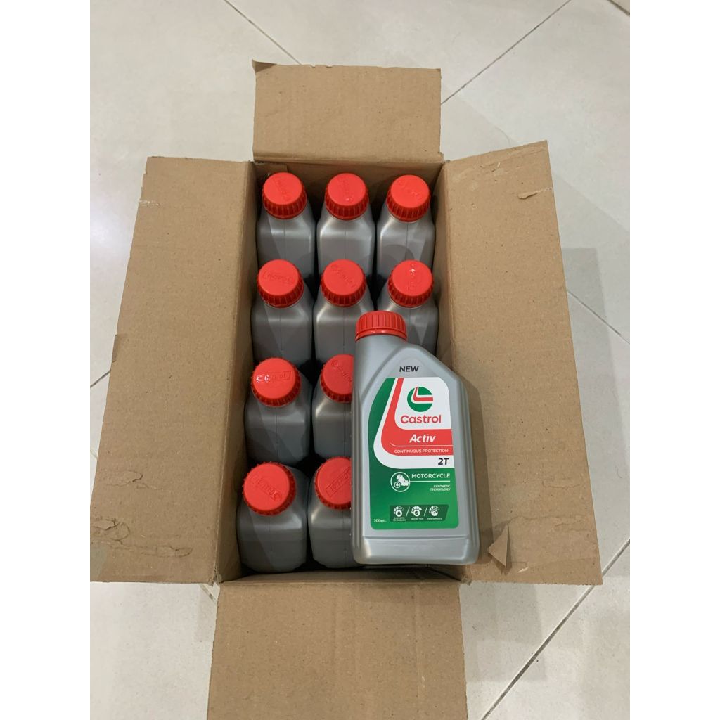 OLI CASTROL 2T OIL SAMPING ACTIV 700ML 0.7L PERDUS 1 DUS ISI 12 BOTOL