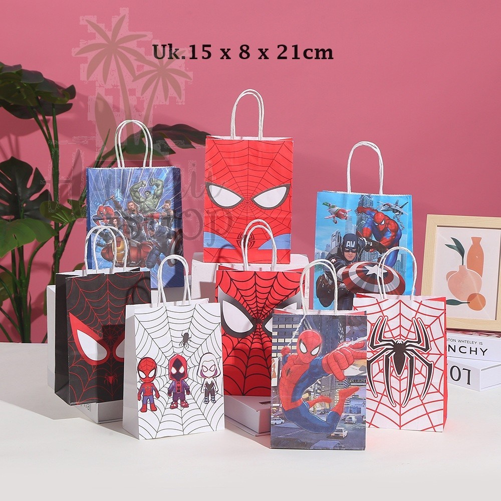 

Paper Bag Spiderman / Paper Bag Ulang Tahun / Tas Souvenir