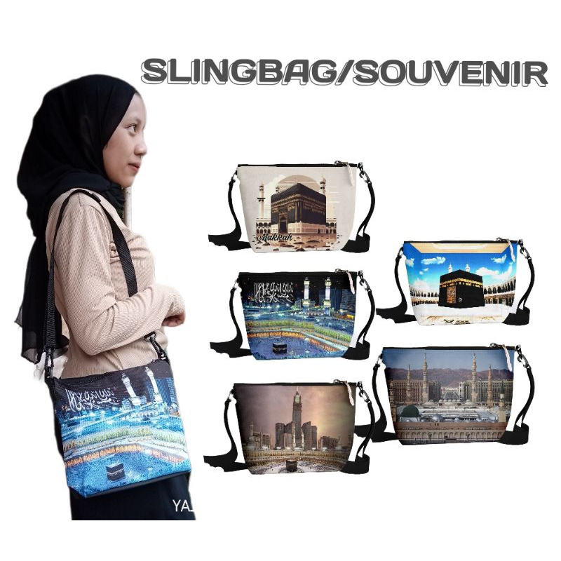 ORJI Tas Slingbag Wanita Kanvas Kekinian Motif Printing terbaru 20224