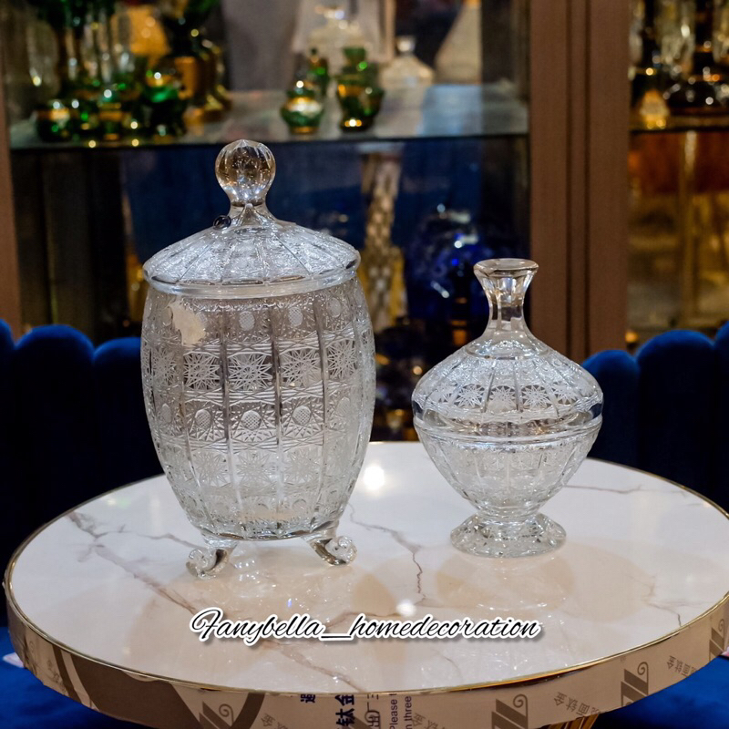 Pajangan Meja Kristal Bening SOGA Asli Mewah Berkilau Import Kristal  Dekorasi Rumah/ FANYBELLA