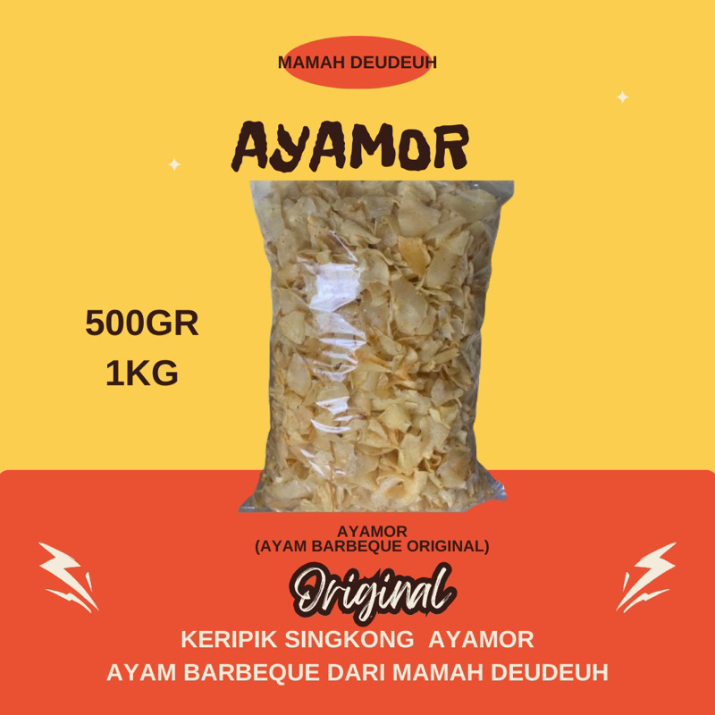 

keripik singkong original rasa Ayamor (Ayam barbeque original) khas mamah deudeuh