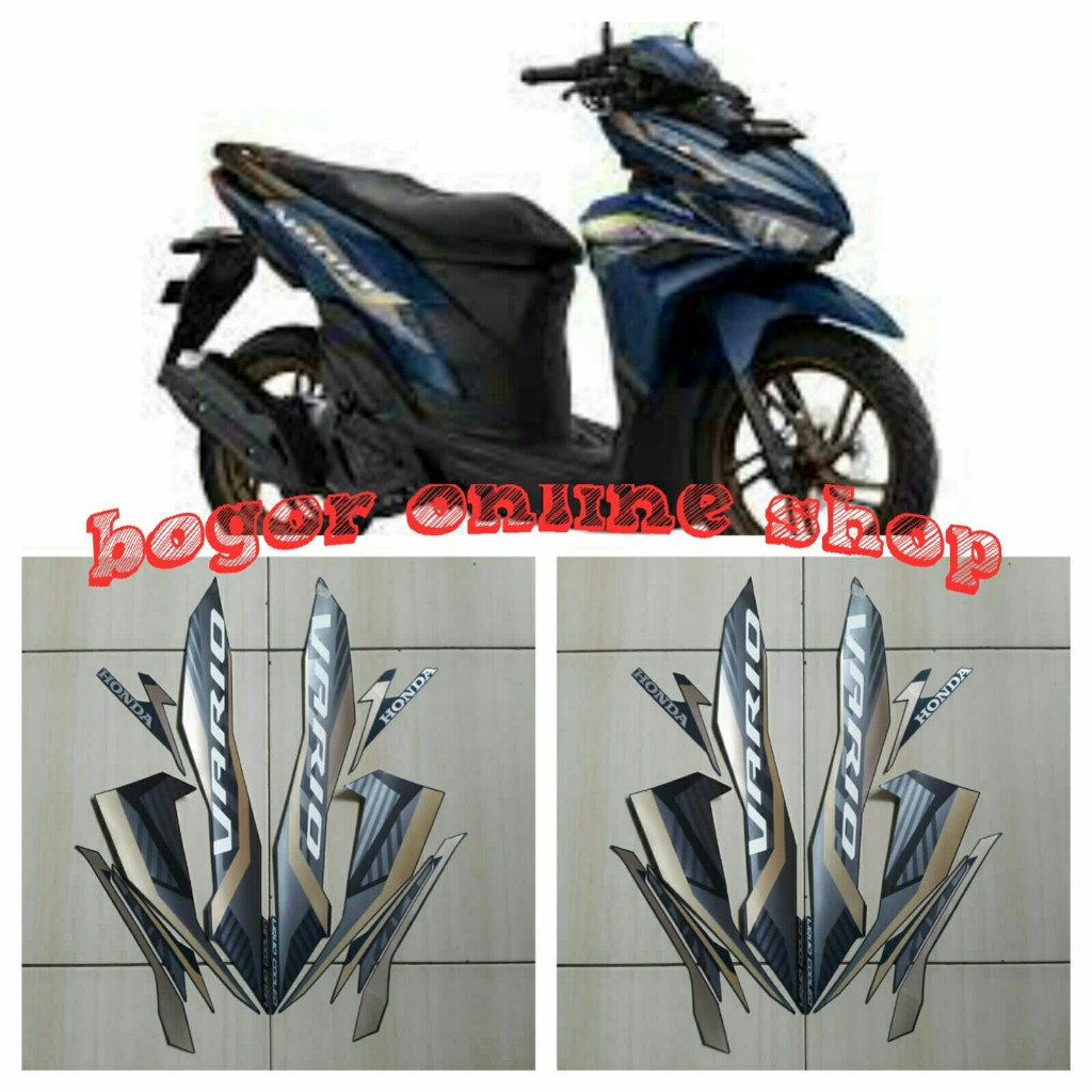 Stiker Striping Lis Body Motor Honda vario 125 2022 cbs-iss biru doff