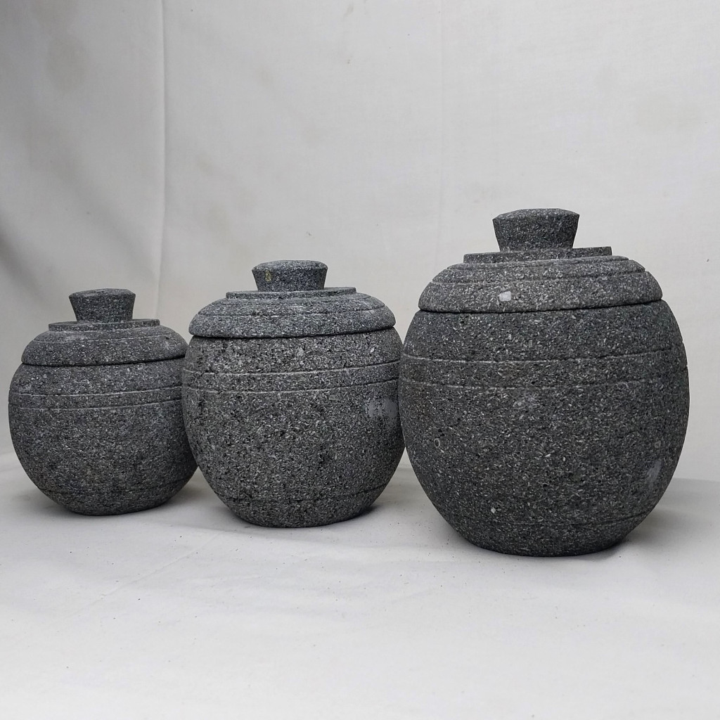 Lumpang Mini Bulat Batu Alam - Asli Muntilan Magelang