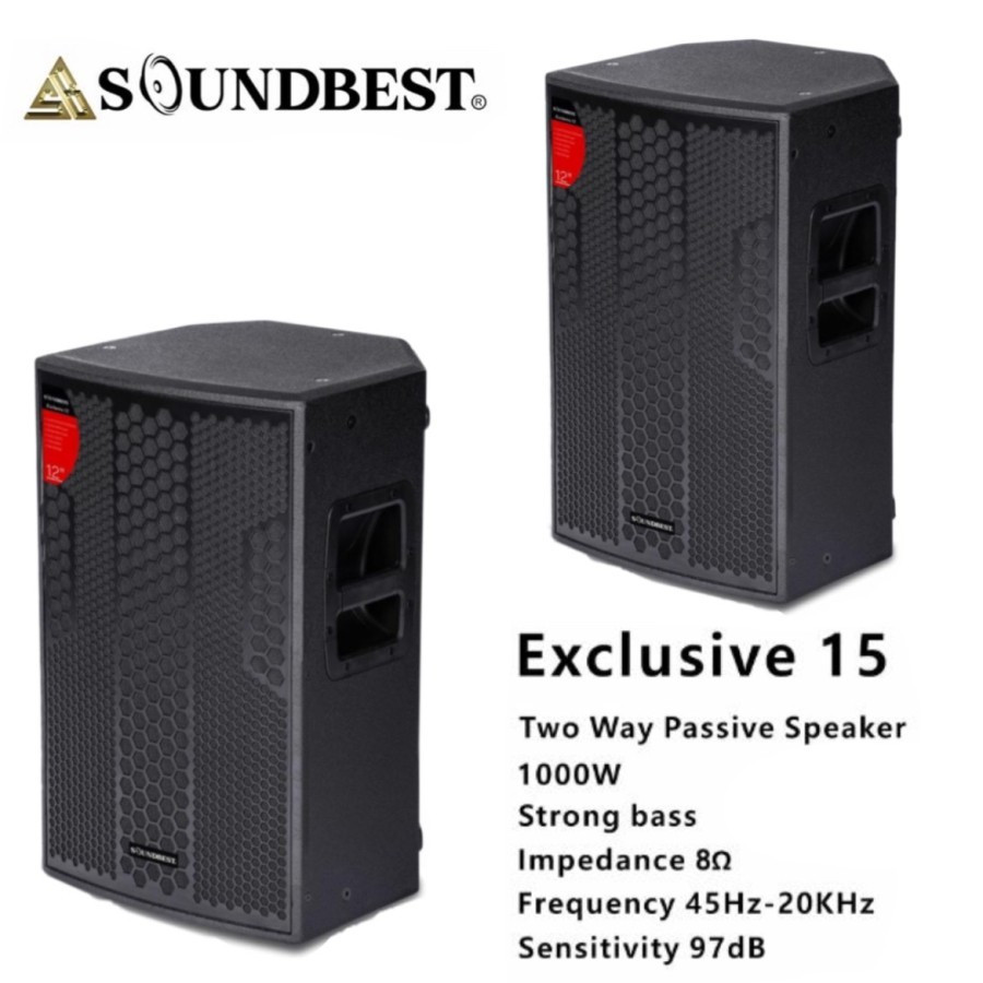 (JUAL 2 BUAH) SPEAKER PASIF SOUNDBEST EXCLUSIVE 15 / EXCLUSIVE15 15 INCH ORIGINA