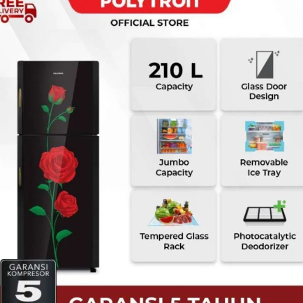 KULKAS 2 PINTU POLYTRON PRM21DRX GLASS DOOR HANDLE