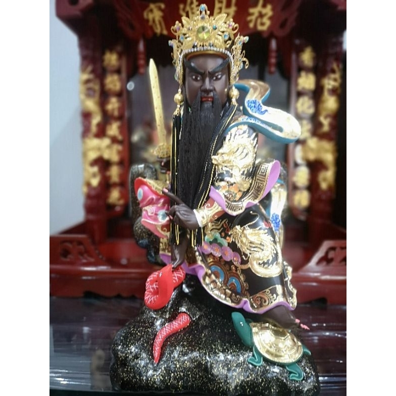 patung dewa Hian Thian Siong Te /Siong Te Kong 16" bahan Kayu