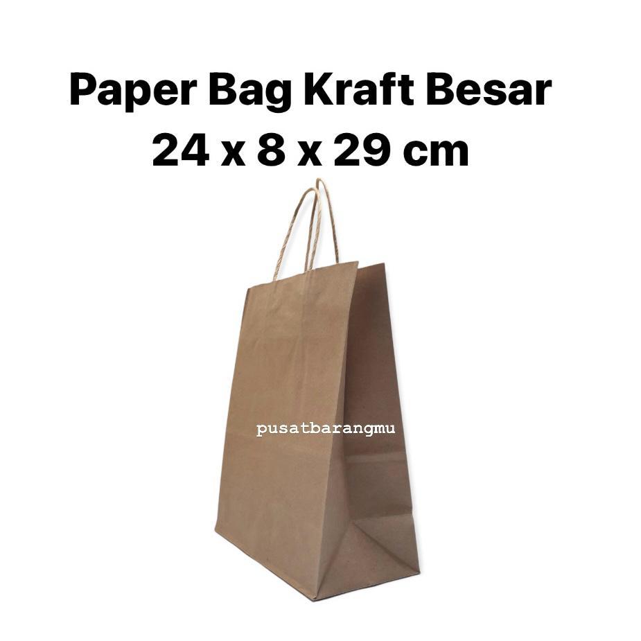 

[ISI 10] Paper Bag Kraft Coklat Oakey B (24x8x29cm) Tas Kertas Kantong suvenir goodie bag ulang tahun Hampers Nikah Puasa Idul Fitri Lebaran