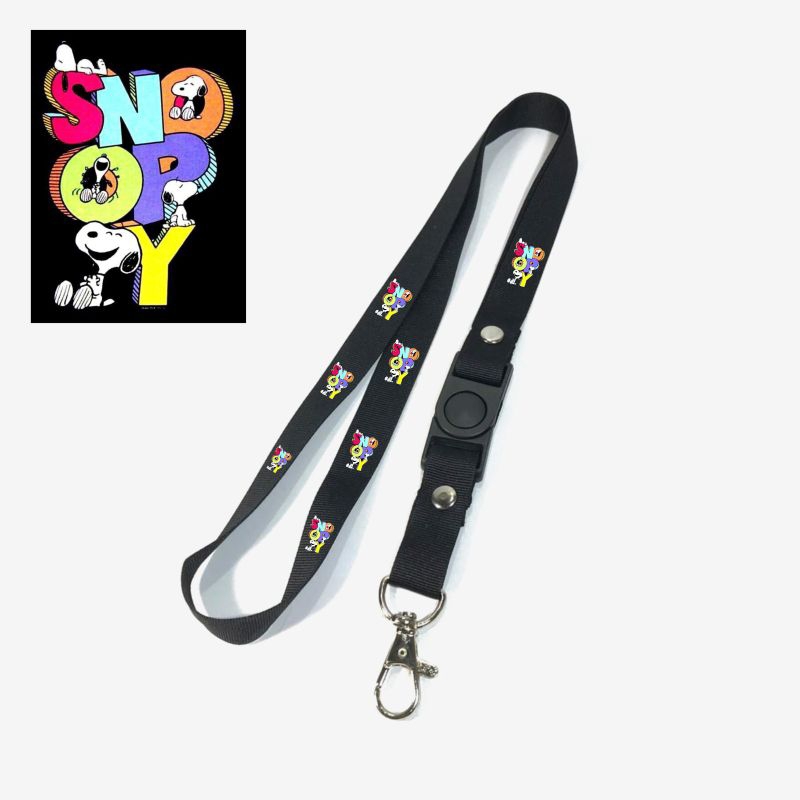 

Tali Lanyard SNOOPY / Lanyard Hitam Premium lanyard anime cartoon kartun / gantungan kunci / gantungan id card / gantungan flashdisk / nametag hp name tag / gantungan pengait handphone u