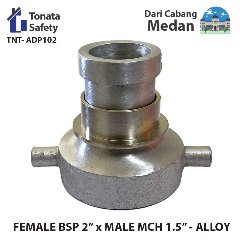 Adaptor Reducer Female BSP 2" x Male Machino 1.5" - Alumunium