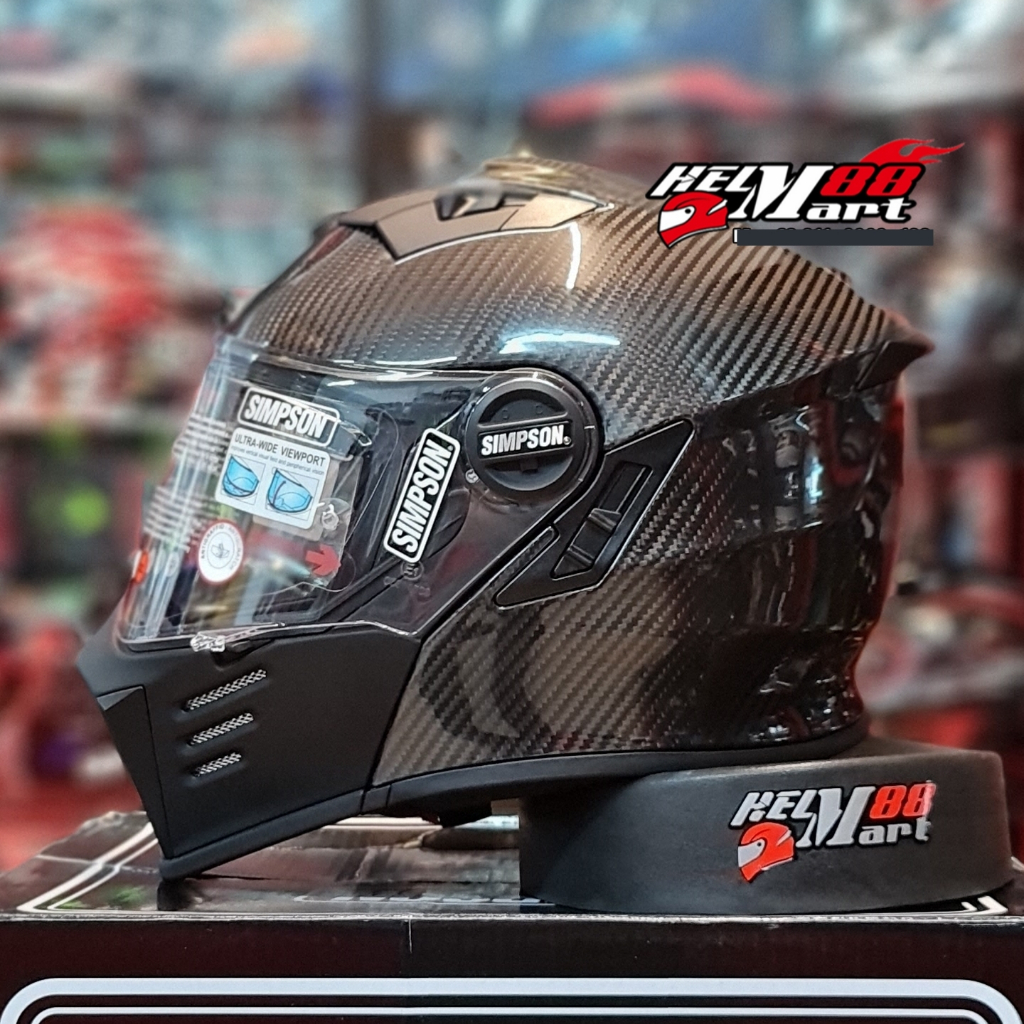 SIMPSON Darksome CARBON (FREE PINLOCK) - Helm Simpson Modular Flip Up