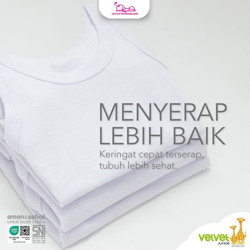 Velvet Junior BasicSinglet / Singlet  Pakaian Dalam Anak laki laki dan pakaian dalam anak perempuan