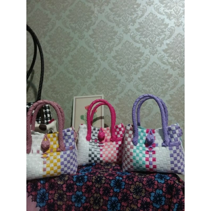 Mini bag Part 2 super Gemoy Ready stock /Souvenirs/Hampers/Tas anyaman jali Premium