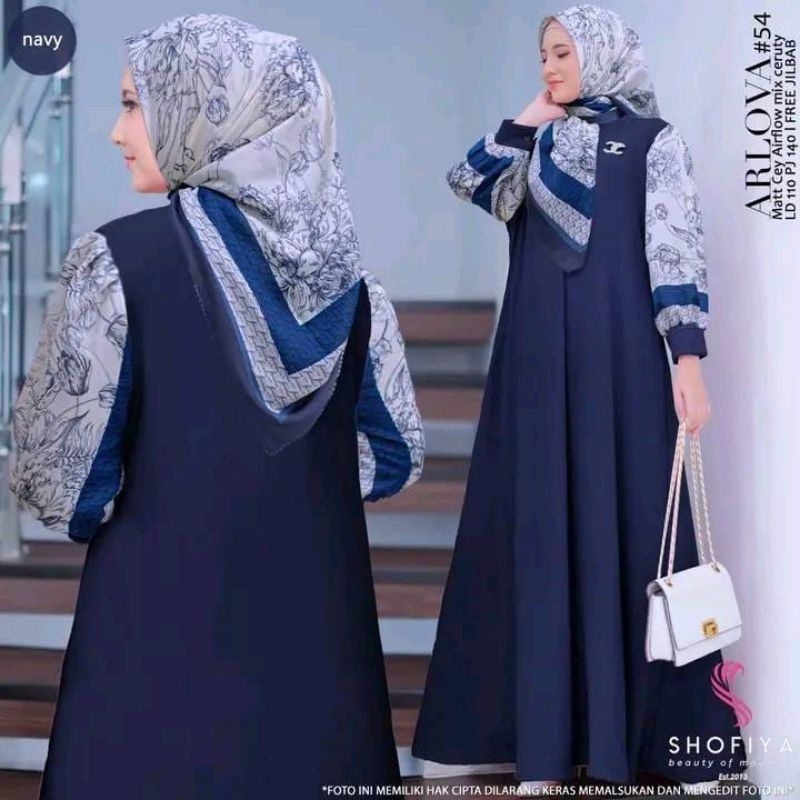Arlova dress (Gratis Jilbab senada)