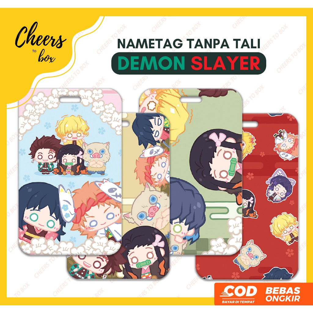 

(N009) DEMON SLAYER ID Card Holder / Nametag Tanpa Tali Lanyard Muat 2 Kartu / Tempat Kartu Motif Demon Slayer / Tanjiro / Nezuko / Zenitsu / Inosuke / Giyu / Kyojuro / Muzan