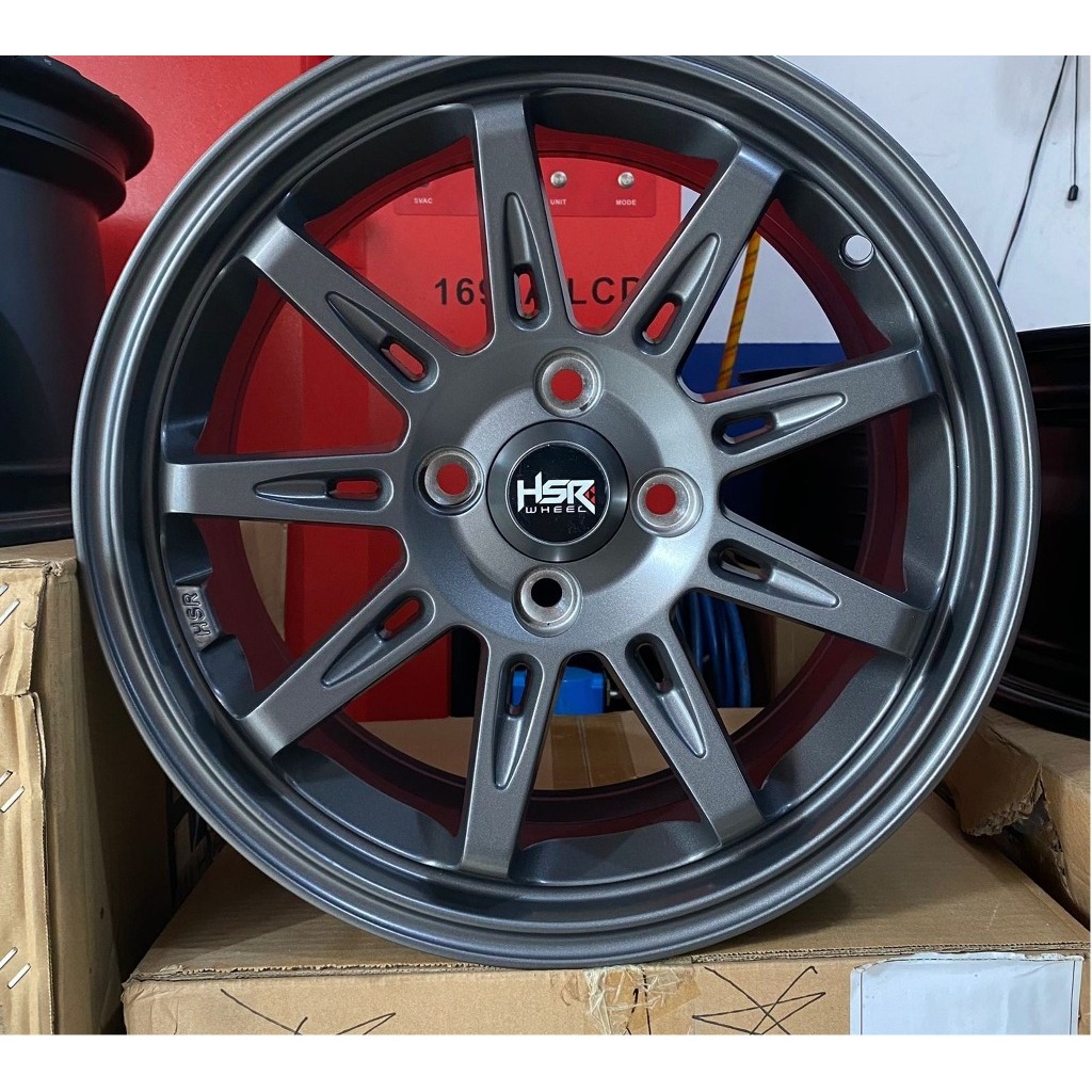 Velg HSR R15 Tikala buat mobil Brio warna Grey