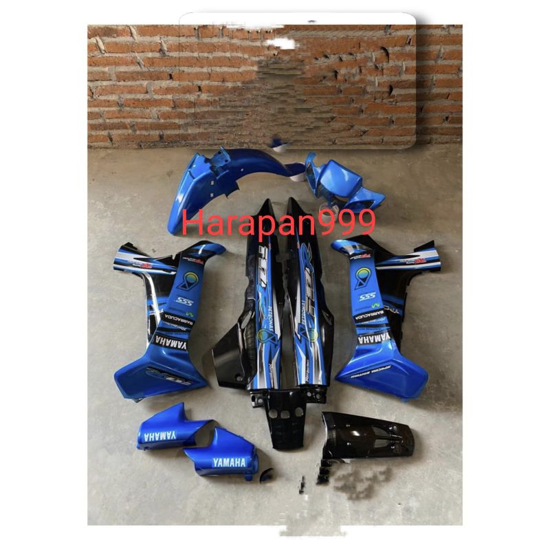 Cover bodi Yamaha fiz R fiz R  biru muda hitam full set stripping biru full terbaru