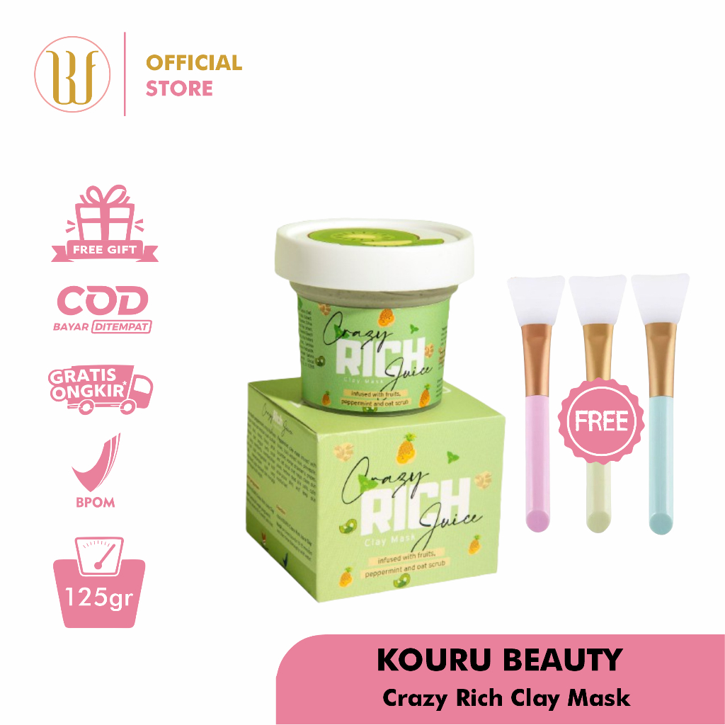 KOURU Crazy Rich Juice Clay Mask 125g, FREE GIFT