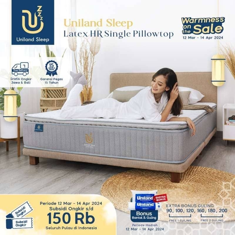 Uniland Sleep Kasur Pocket Spring Latex HR Single Pillowtop 30cm