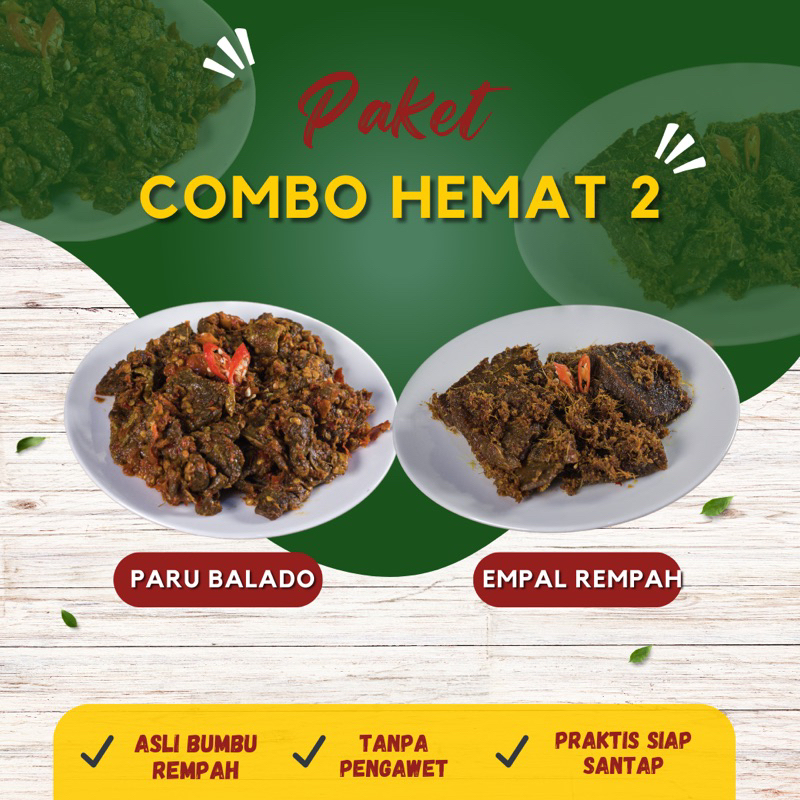 

Pawonsuedep - Combo Hemat 2 || Paru Balado-Empal Rempah